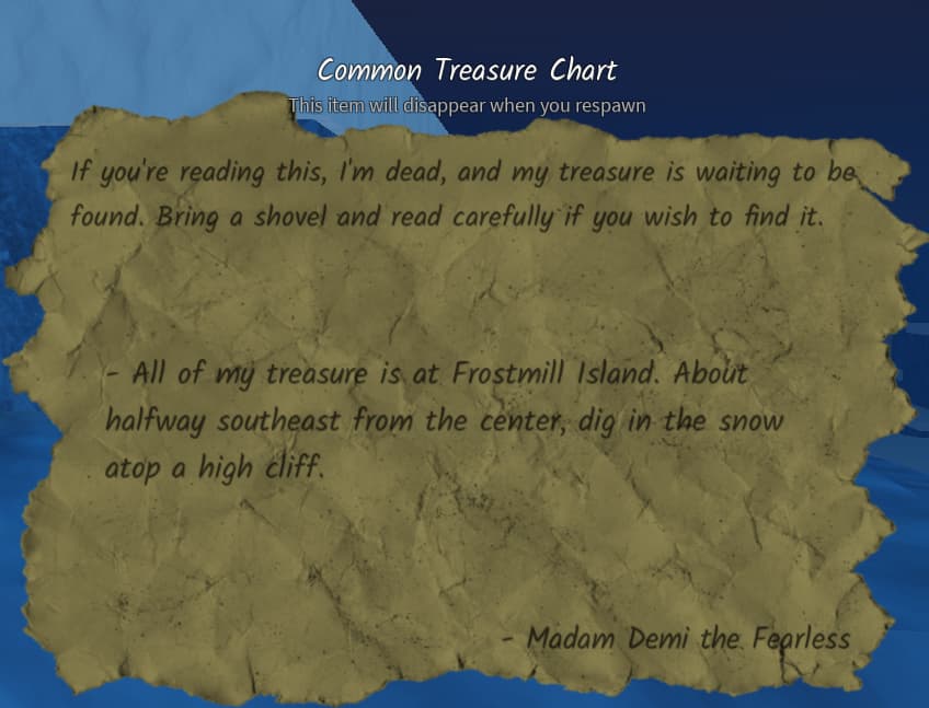 Please help with frostmill treasure chart - Game Discussion - Arcane Odyssey
