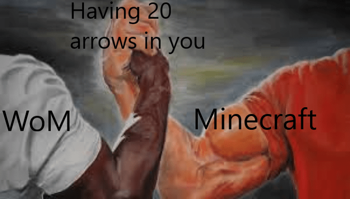 minecraft wom arrow meme