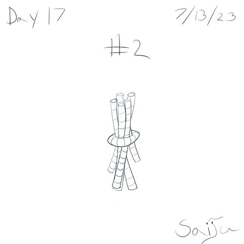 Saiju 30 Day Art Journey - Day 17 - Bunched Up Cylinders. #2