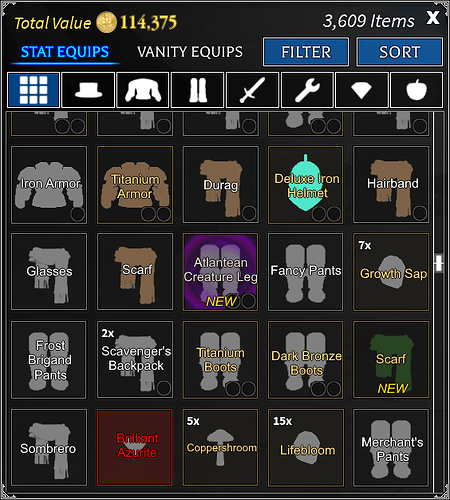 Inventory suggestion mockup