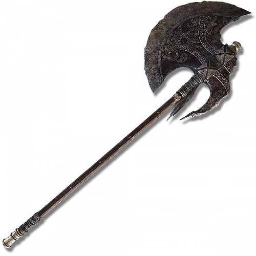 In my search for the biggest axe, i have found an axelike weapon that