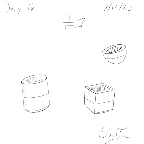 Saiju 30 Day Art Journey - Day 16 - 3 Bowls of Various Shapes. #1