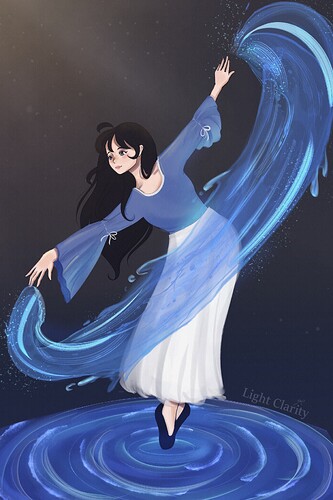 Water mage action pose (ballerina).AO.LC