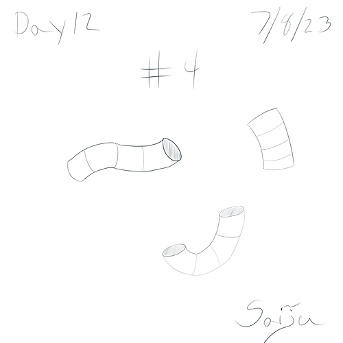 Saiju 30 Day Art Journey - Day 12 - Bendy Cylinders #4