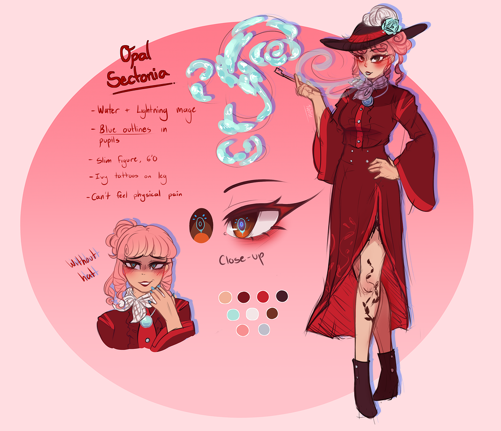 Opal Sectonia, Water and Lightning Mage - Art - Arcane Odyssey