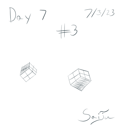 Saiju 30 Day Art Journey - Day 7 - 2 Floating Cubes #3