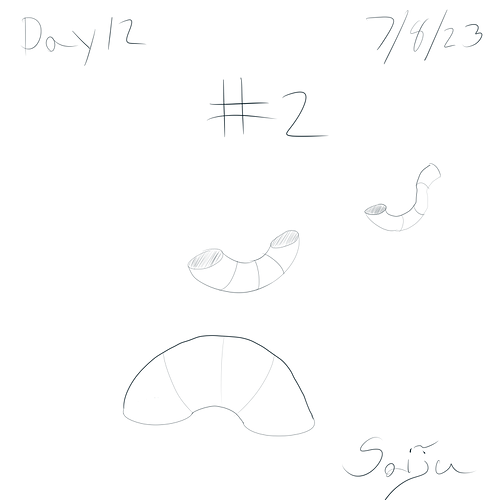 Saiju 30 Day Art Journey - Day 12 - Bendy Cylinders #2