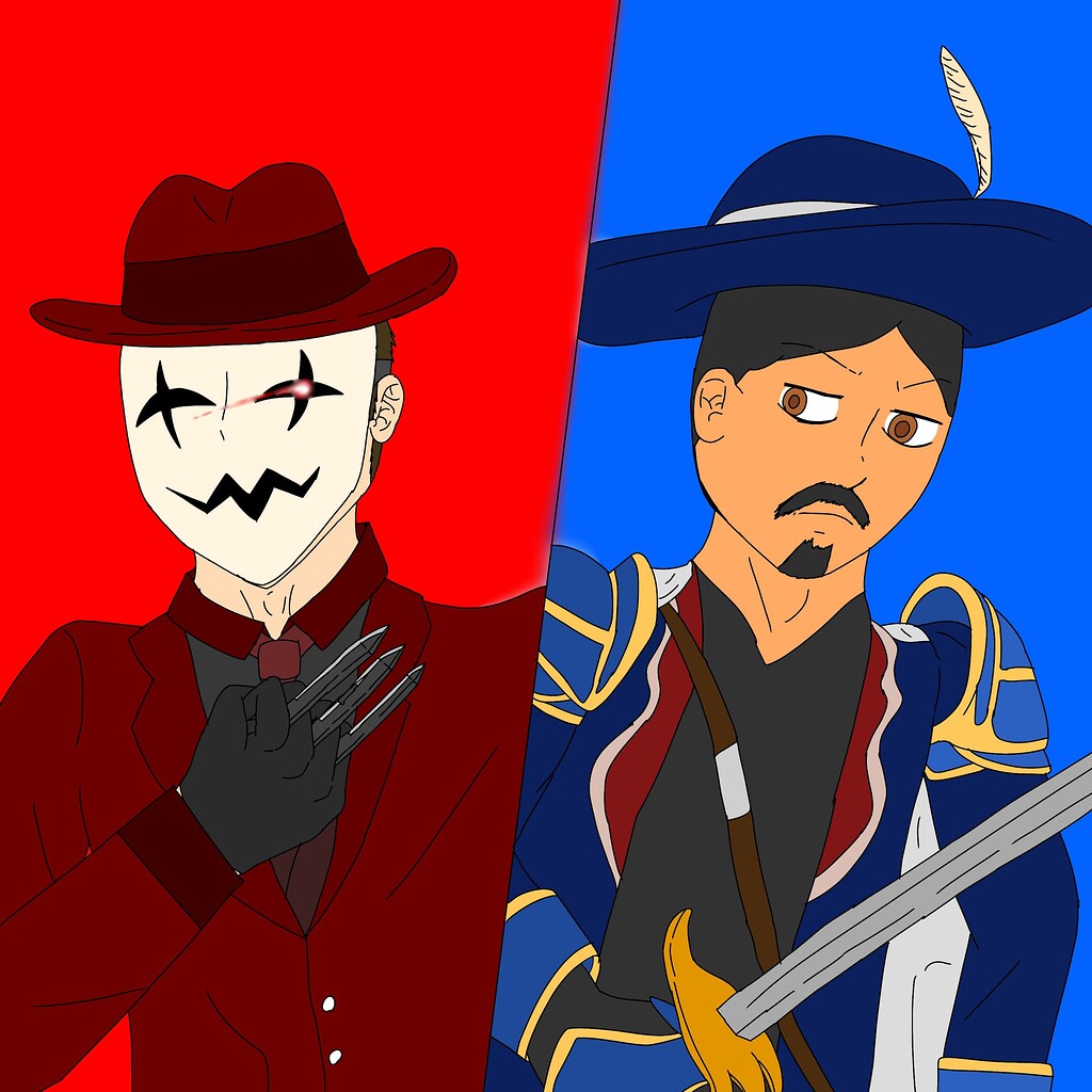 Architect Merlot and his "best friend" commodore Kai Art Arcane Odyssey