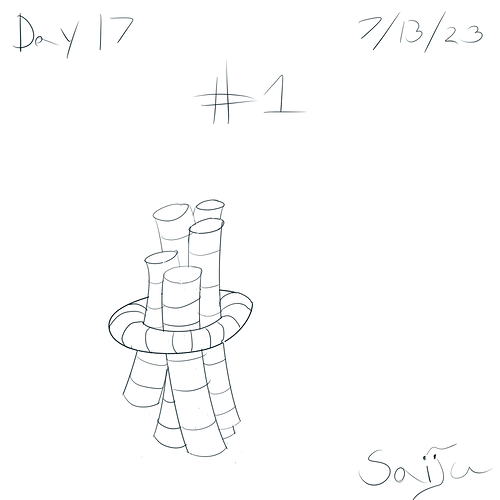 Saiju 30 Day Art Journey - Day 17 - Bunched Up Cylinders. #1