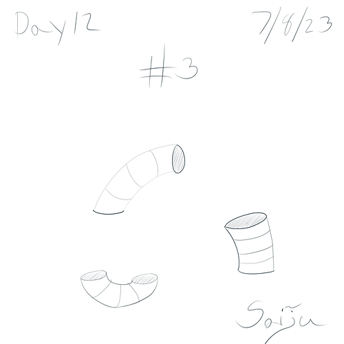 Saiju 30 Day Art Journey - Day 12 - Bendy Cylinders #3