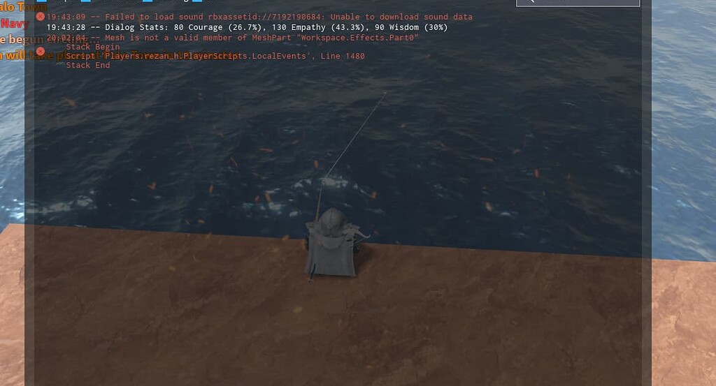 Fishing up empty bottles causes the ! indicator to not appear Bug