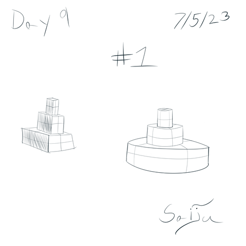 Saiju 30 Day Art Journey - Day 9 - 2 Stacks #1