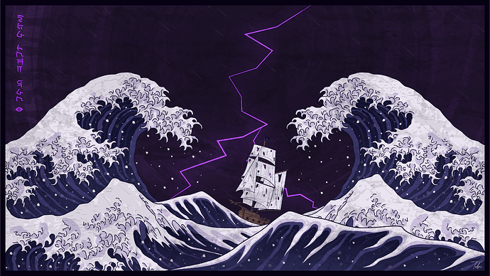 Tobi_Dark Sea_The Waves_Boat (purple)