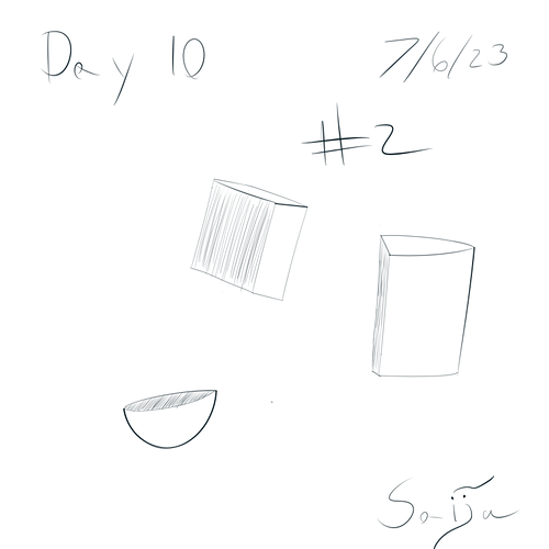 Saiju 30 Day Art Journey - Day 10 - 3 Shapes in Half #2