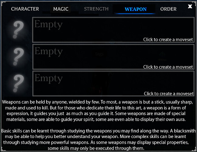 Mockup - Empty  Weapon Tab
