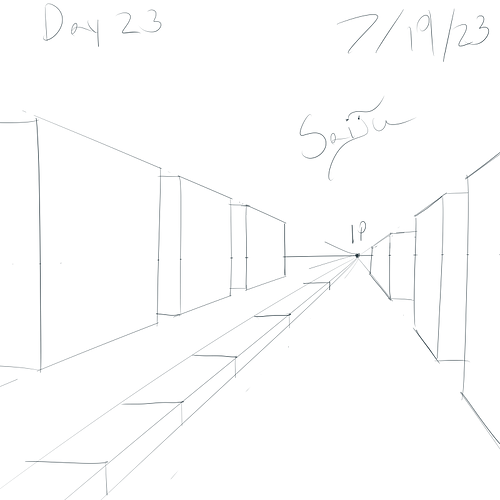 Saiju 30 Day Art Journey - Day 23 - A Street and Buildings