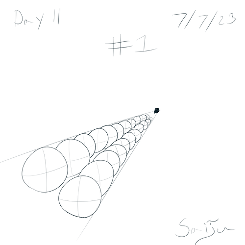 Saiju 30 Day Art Journey - Day 11 - 2 Side-by-Side Spheres #1