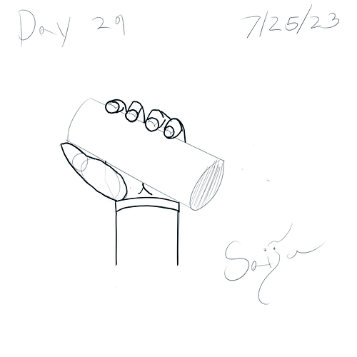 Saiju 30 Day Art Journey - Day 29 - Hand with a Cylinder