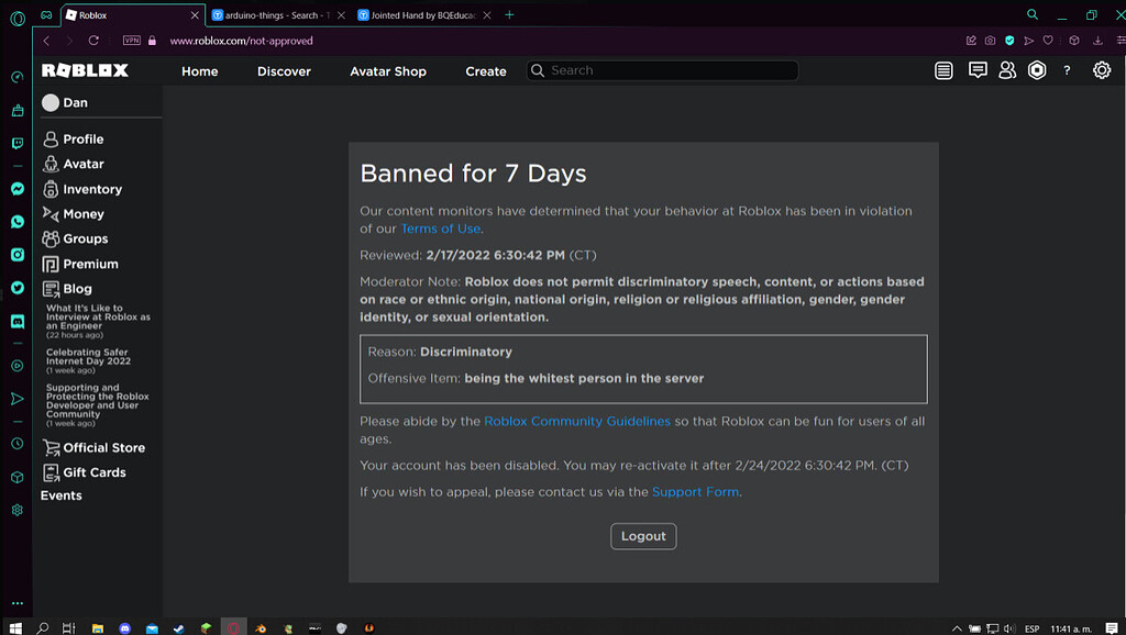 Roblox Ban Note