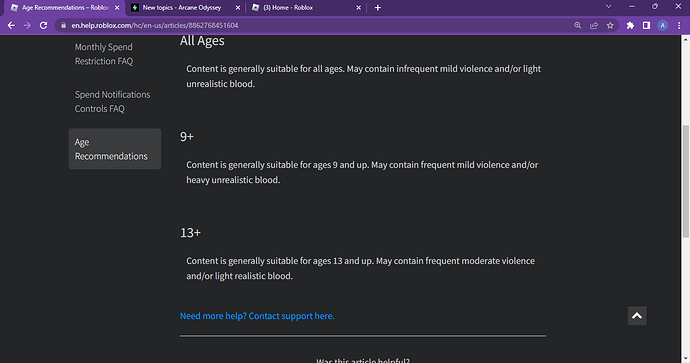 Age Recommendations – Roblox Support - Google Chrome 9_12_2022 4_27_03 PM