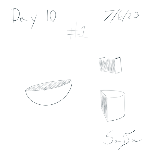 Saiju 30 Day Art Journey - Day 10 - 3 Shapes in Half #1