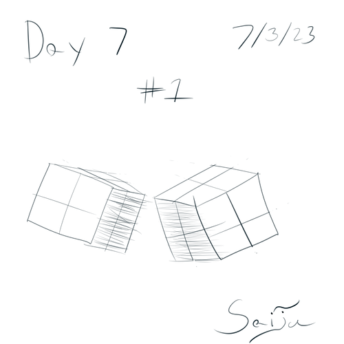 Saiju 30 Day Art Journey - Day 7 - 2 Floating Cubes #1