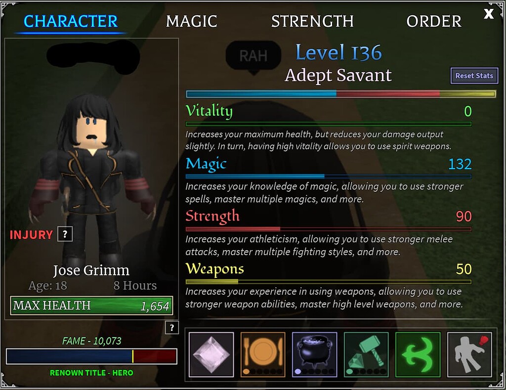 The blinding Savant build PvP Arcane Odyssey