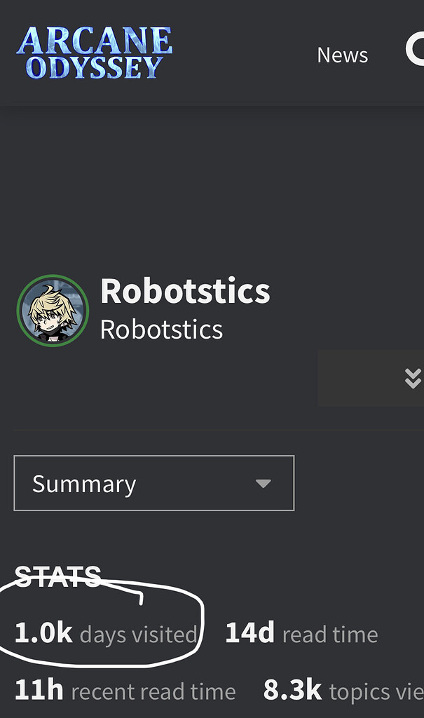 Thanks forum. 1K days visited - Off Topic - Arcane Odyssey