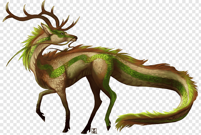 qilin-deer-dragon-unicorn-creatures-png-clip-art