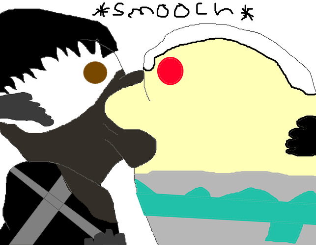 Morden and Neviro kissing from the hit game Arcane Odyssey