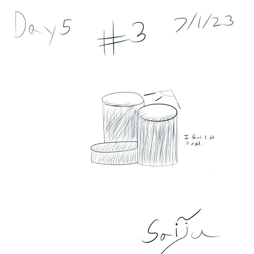 Saiju 30 Day Art Journey - Day 5 - Cylinders! #3