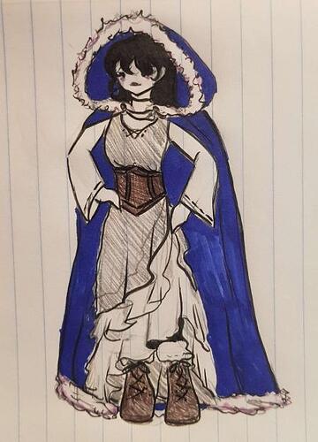 Early doodle of the winter outfit for lilly