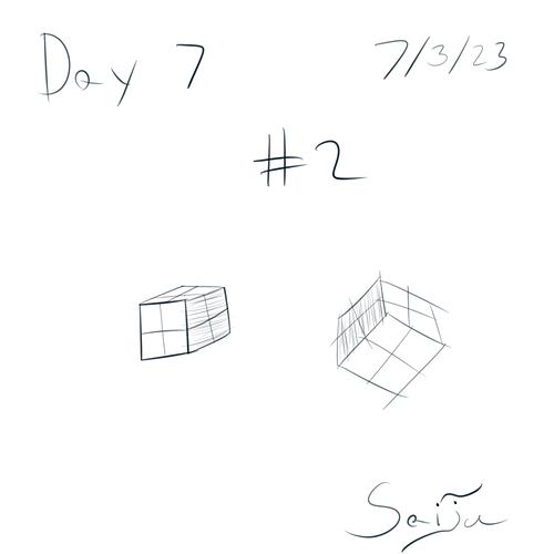 Saiju 30 Day Art Journey - Day 7 - 2 Floating Cubes #2