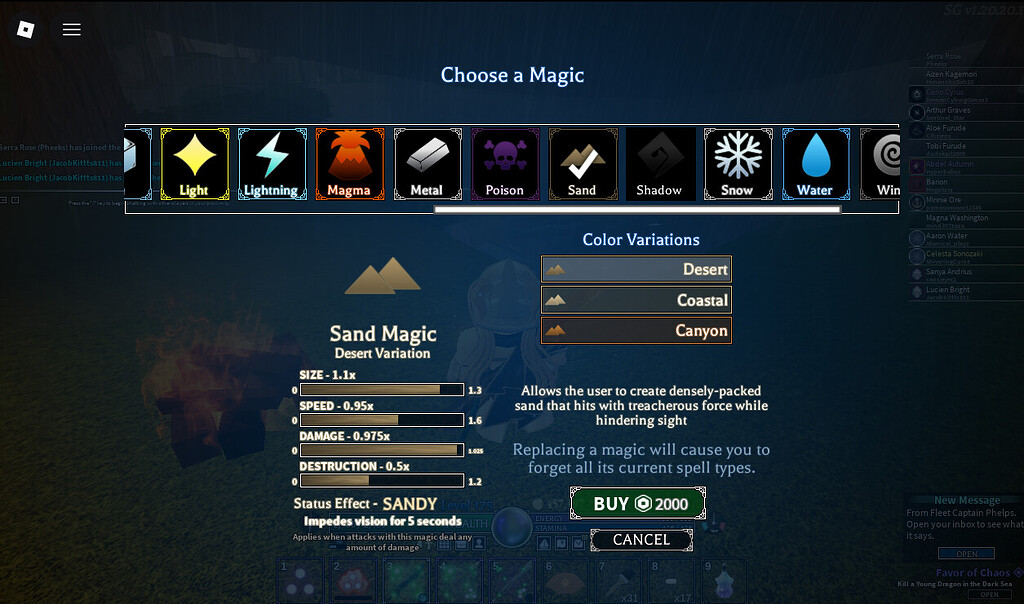 Question on Changing Magic Variants - Game Discussion - Arcane Odyssey