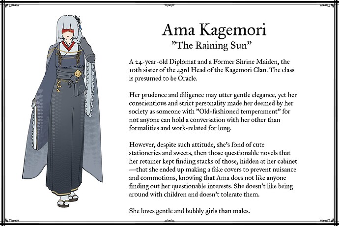 Ama Kagemori Reference Sheet, 1