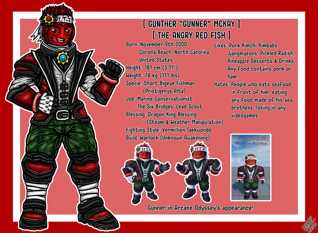 Gunner McKay, the Angry Red Fish! - Art - Arcane Odyssey