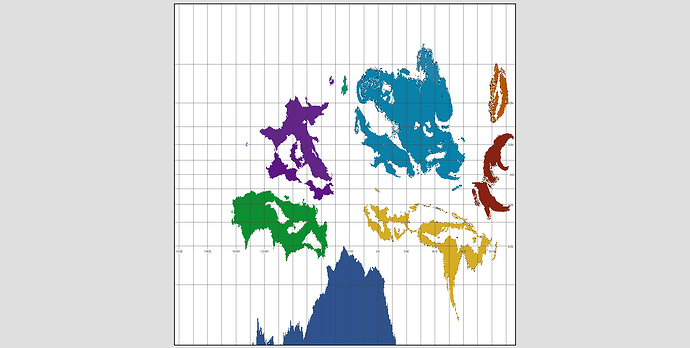 MyMapColouredContinentsMercator