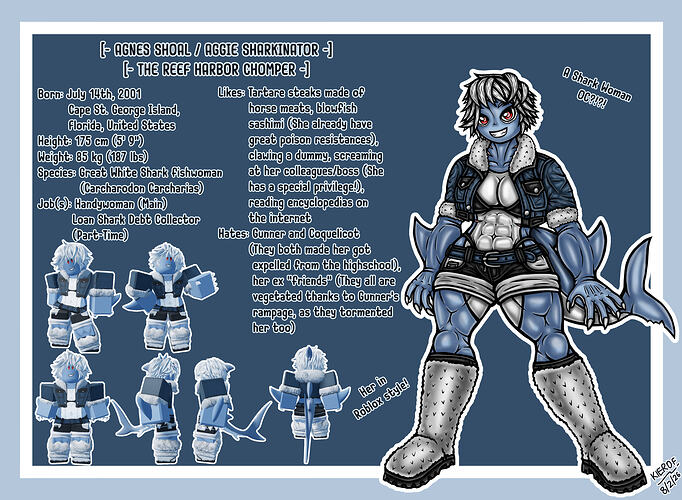 Aggie Sharkinator - Character Sheet