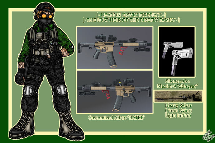 Deacon Firefly - Character Sheet Weapons