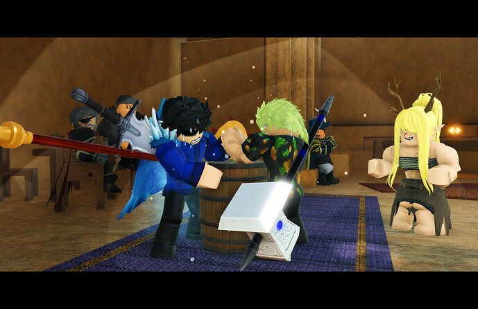 Kaz and Xyna arm wrestling