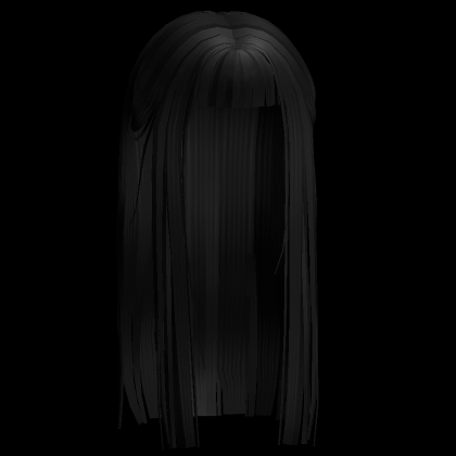 Hime Black Long Straight Hair w/ Bangs - Roblox