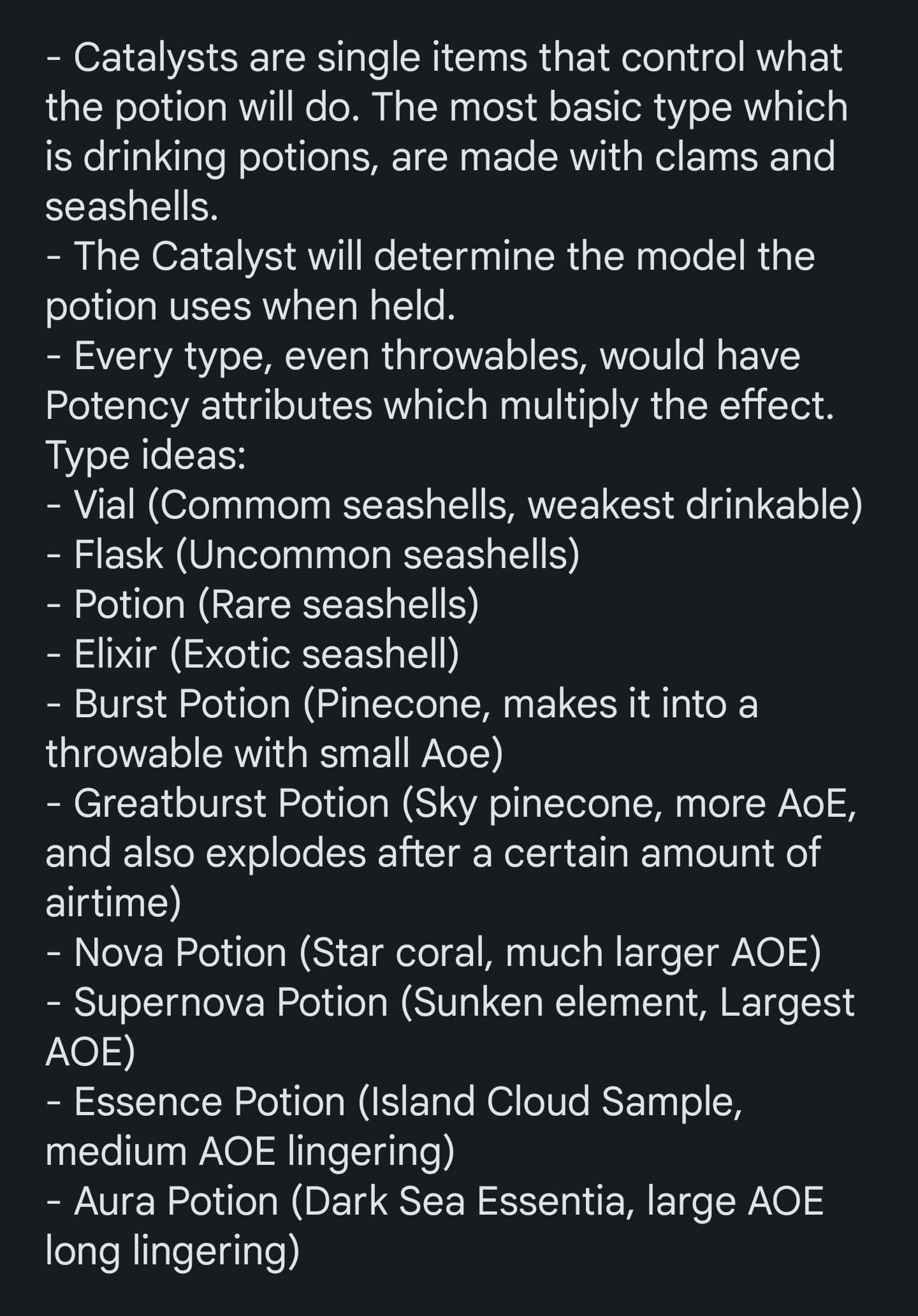 Potion/Brewing System Plans - Game Discussion - Arcane Odyssey