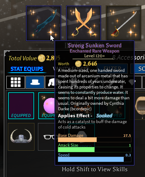 Trading Strong Sunken Sword - Marketplace - Arcane Odyssey