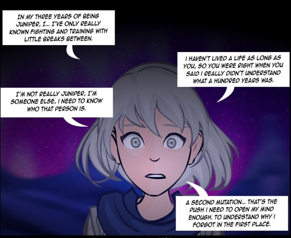 Reference to Juniper from the Arcane Adventures Webtoon? I came across this  dialogue option in the Sky Island Myriad. I'm fairly certain I heard that  its canon that the Arcane Adventure Verse