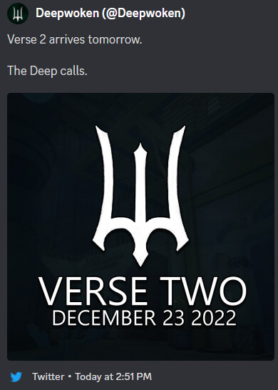 Deepwoken on X: Verse 2 arrives tomorrow. The Deep calls. https