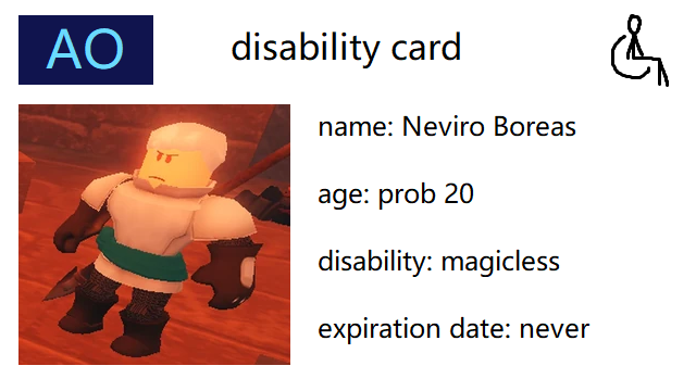 arcane odyssey disability card neviro