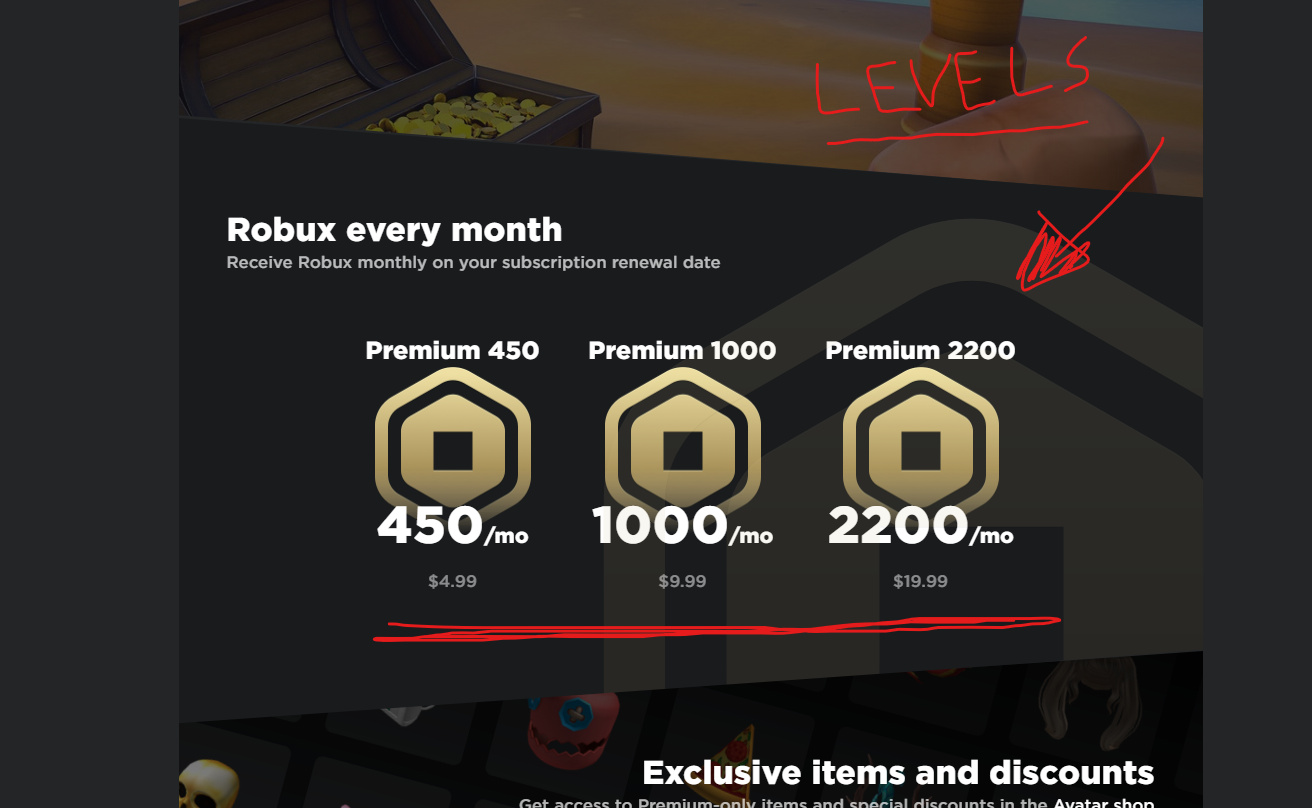 Roblox Premium 1 Month + 450 / 1000 / 2200 Robux, Tickets