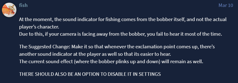 Fishing rod sounds priority change - Suggestions - Arcane Odyssey
