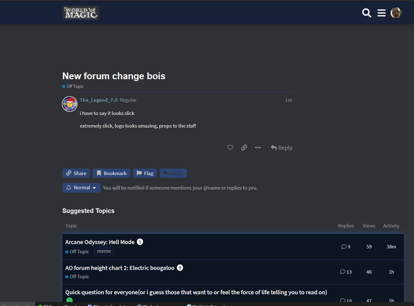 New forum change bois - Off Topic - Arcane Odyssey