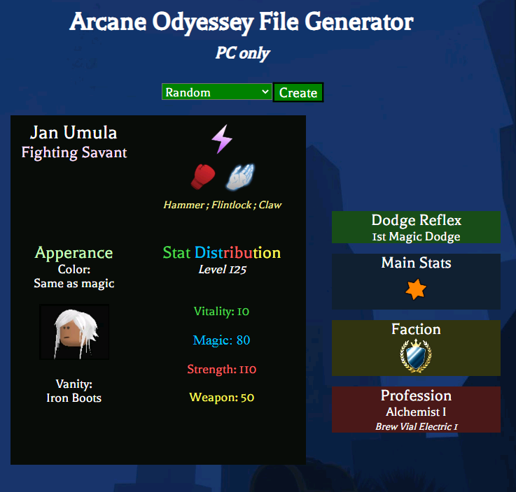 New AO file generator! - Game Discussion - Arcane Odyssey